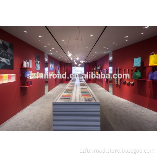Customized handbag showcase counter display for bag store design and decoration
